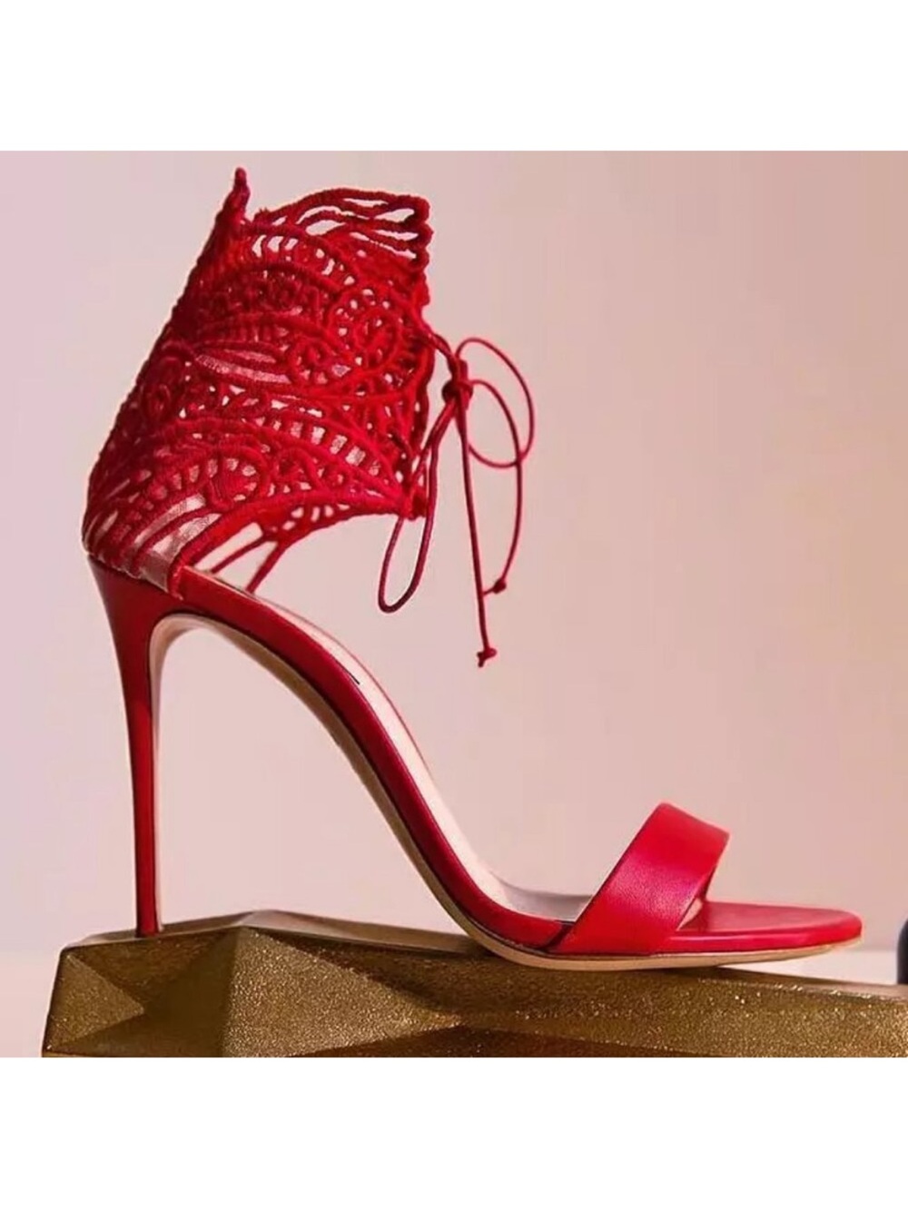 NWOT Casadei Crochet Leather Sandals size 6